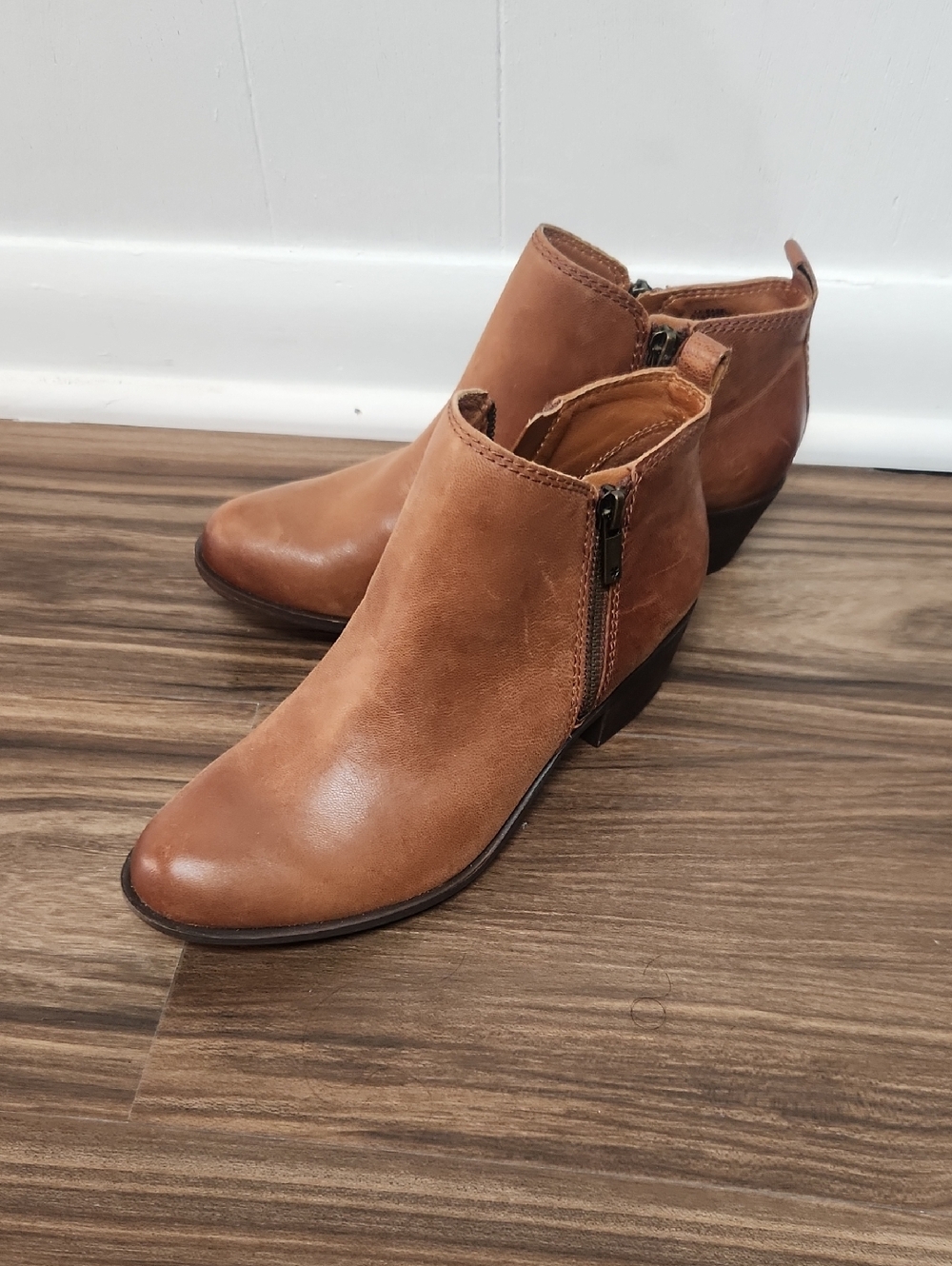 Lucky Brand Chestnut Brown Leather Ankle Boots